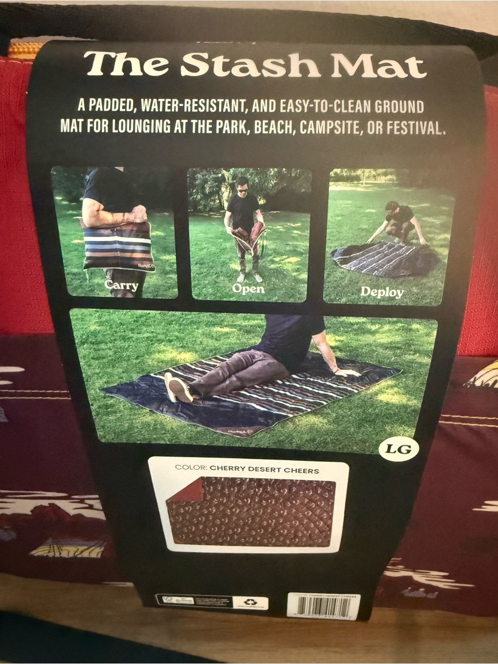 Rumpl Stash mat sz L cherry desert cheers NEW - Picture 3 of 10